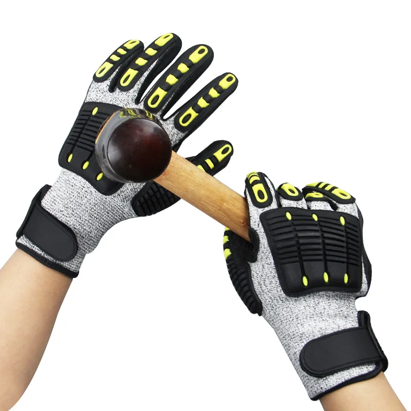 Cut-, wear-, shock-absorbing, impact-resistant gloves for drilling and general labor protection