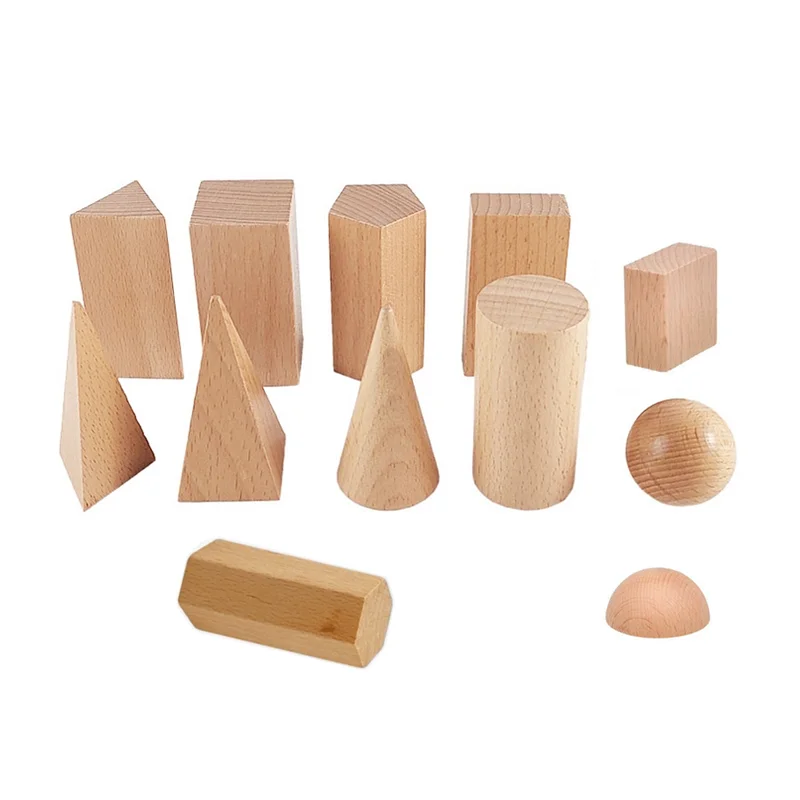 حقيبة أونتيسوري الغامضة ألعاب خشبية حسية كائنات أشكال هندسية لون الخشب الطبيعي خشب متين عمرها 3 سنوات #6