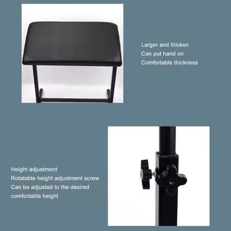 QUATAT PJ010E High Density Sponge Beaut Multi-Functional Adjustable Tattoo Hand Bracket Arm Rest Metal Black Strong Base Tattoo