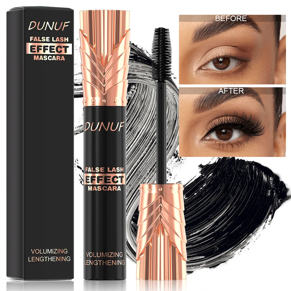 Rímel preto 24H à prova d'água, volumizador, alongamento, efeito de ondulação, à prova de manchas, uso durante todo o dia para olhos sensíveis, uso diário