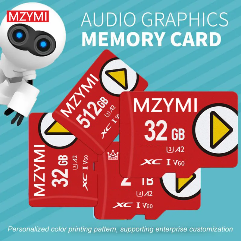 

MZYMI Memory Card 1TB 2TB High Speed A2 V60 TF Flash Cards 256GB 64GB 32GB Expanded Storage For Smartphone Camera Tablet Cam