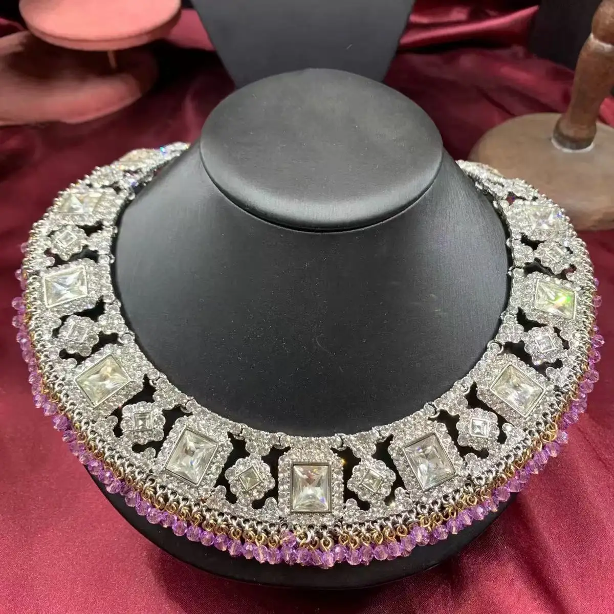 

New Luxury Colored Zircon Choker Unique Embellishment Women's Jewelry Set Dress Banquet Accessories Bridal Wedding Accessories
