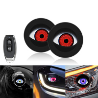 12V Remote Control Eyes Dynamic Devil Eyes LED Car Lights 2 Inch Retrofit Kits Headlight Assembly Auto Accessories Bi Led Lenses
