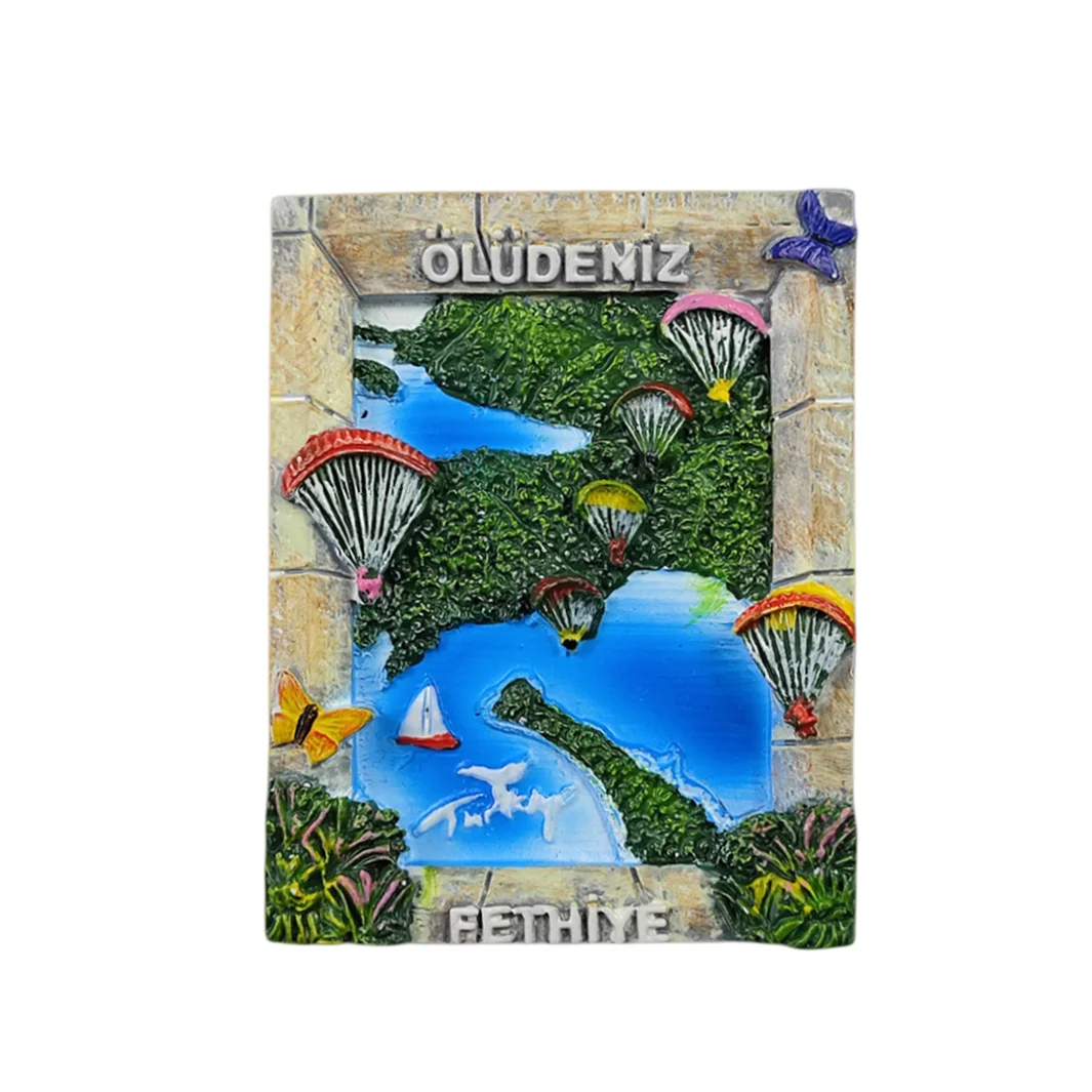 Oludeniz Fethiye Turkey 3D Fridge Magnet Souvenir Gift,Resin Handmade Refrigerator Magnet Home & Kitchen Decoration Collection