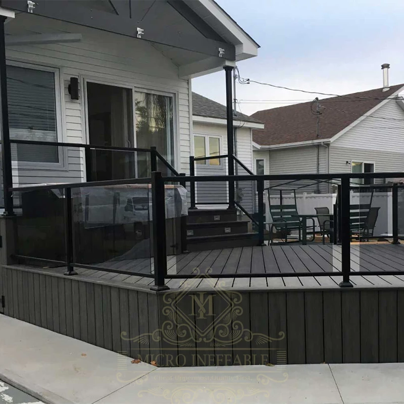 Customization Hot Sale Modern Design Balcony Glass Railing Aluminium Handrail Balustrade for Stairs