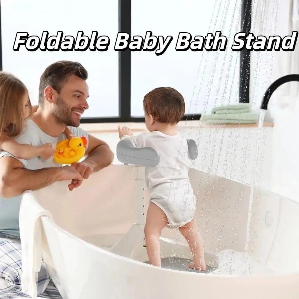 

Drainage Holes Baby Shower Rack Armrest Design Anti-Skip Base Anti-Slip Bath Organizer Secure Bathtub Organizer Wash Seat