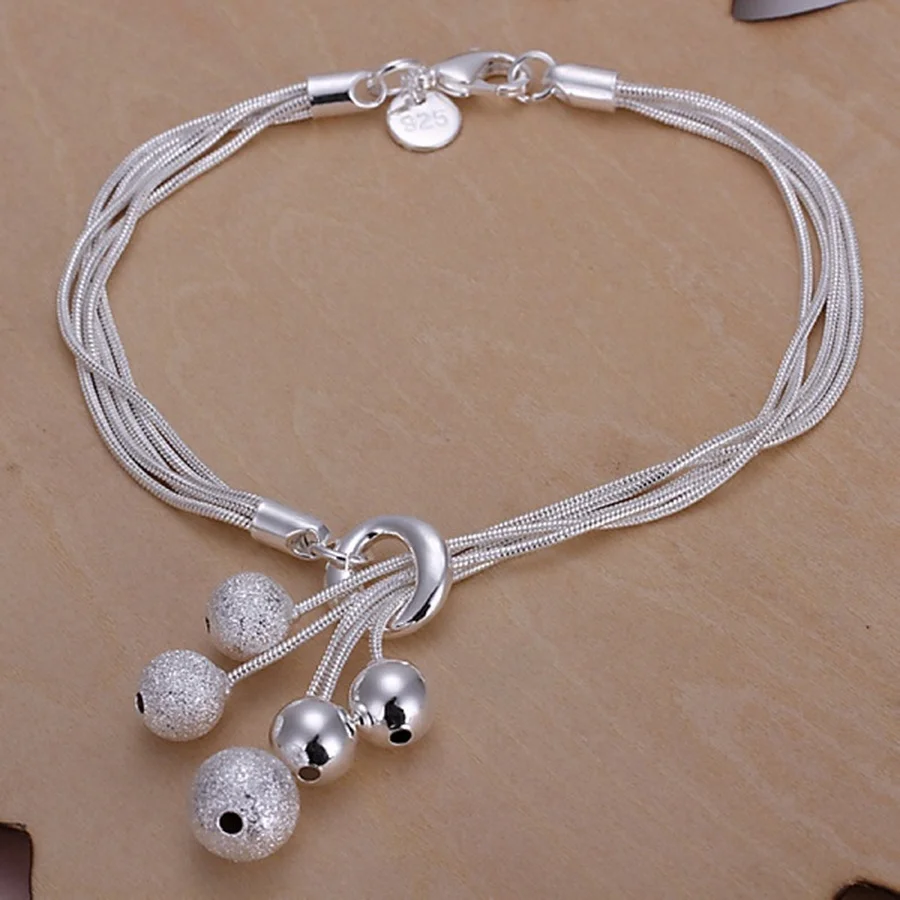 

Simple Design Beautiful Hot-Saled High Quality 925 Sterling Silver Jewelry Fashion Bracelets Free Shipping Factory