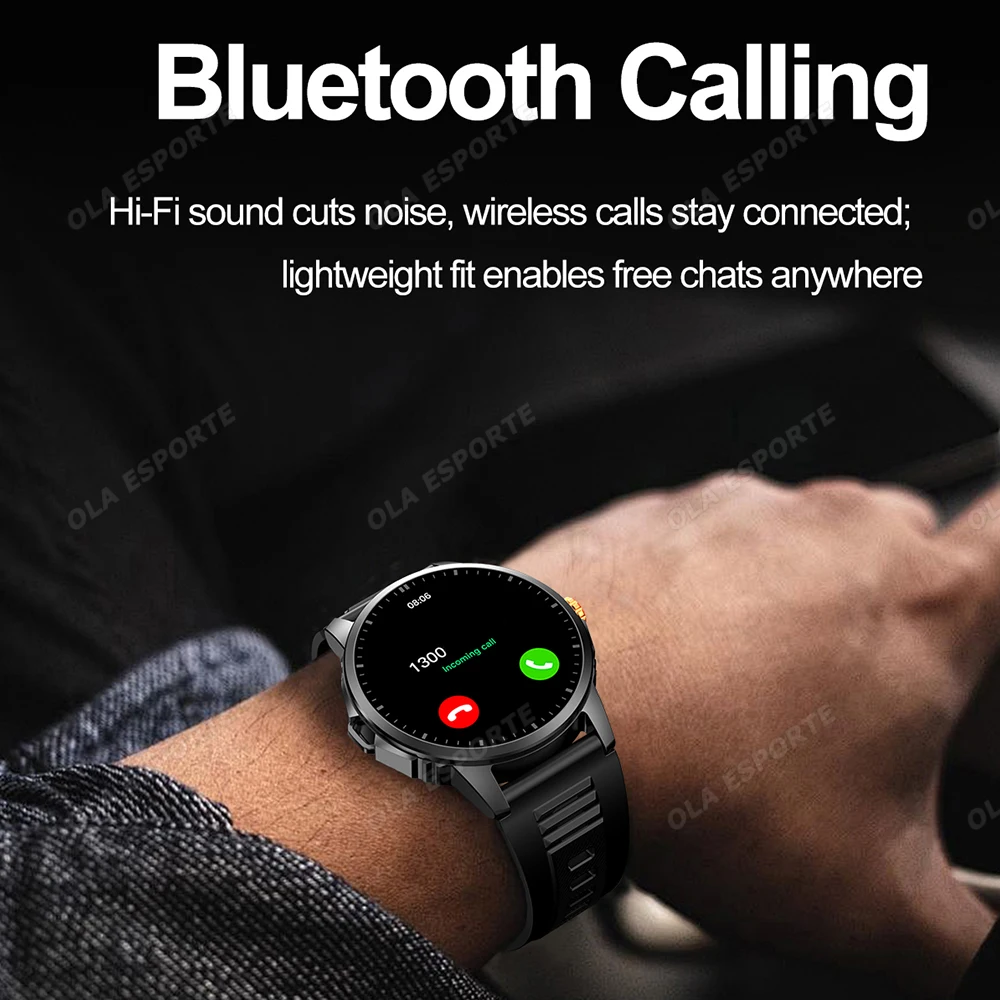 Men Smart Watch IP68 Waterproof 1.5"AMOLED Screen Wireless Call Multiple Sports Modes Fitness Clock Health Monitoring Smartwatch