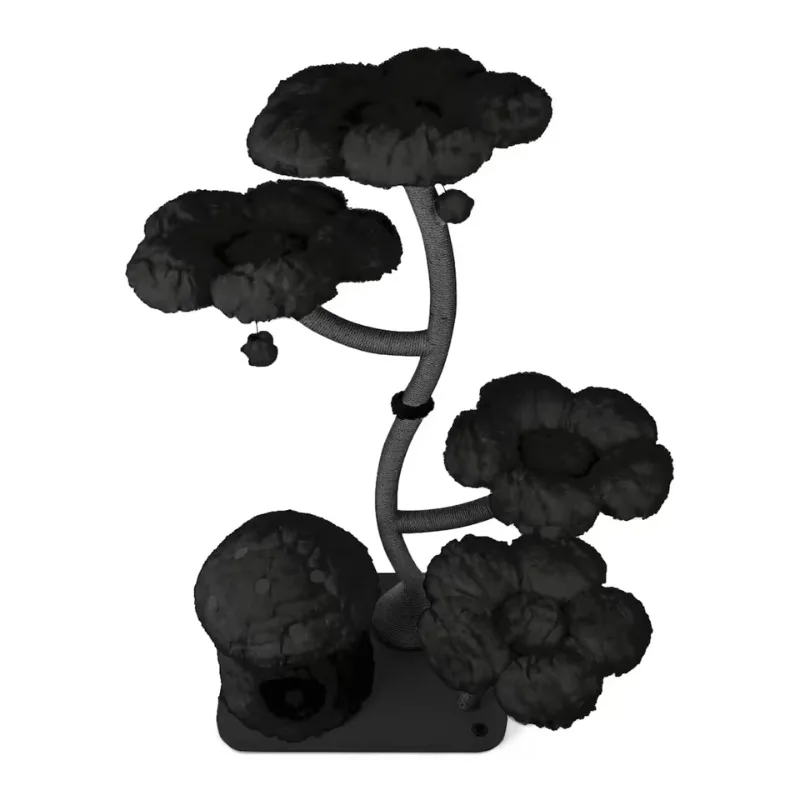 

Newly designed cat climbing tower apartment wooden cat tree with natural flowers interior popular wood pictures sustainable