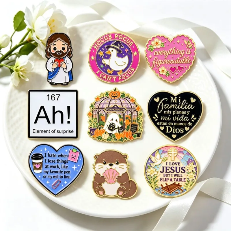 Niedliche Tier-Emaille-Pin mit lustigem Text, Ansteckbrosche zur Dekoration für Jacke, Rucksack, Hut, Kleidung, schönes Abzeichen, alltägliches Geschenk-Accessoire