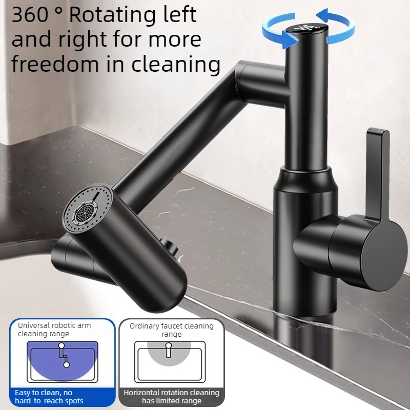 mechanical-arm-pull-out-faucet-digital-display-hot-cold-water-adjustable-for-basin