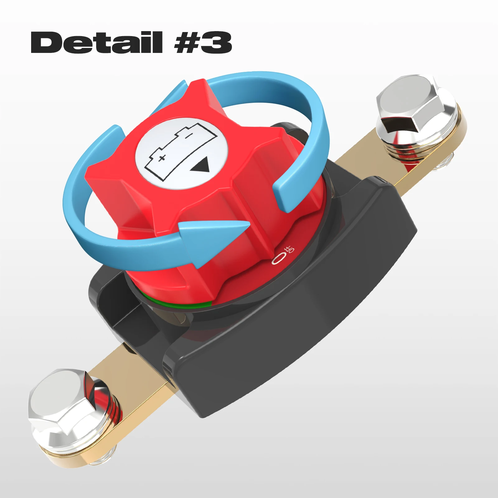 Ein/Aus-Batterie-Trennschalter mit oberer Pfosten, 12–48 V, wasserdichter, robuster Marine-Batterie-Schalter für Auto, Fahrzeug, Wohnmobil und Boot – Detail 11