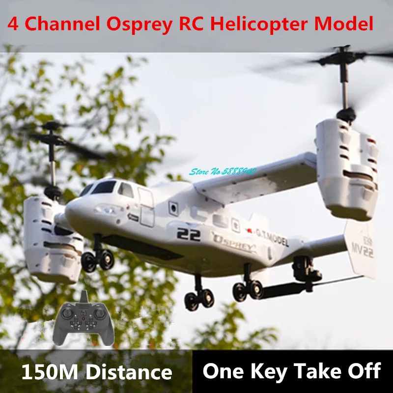 41CM Large Osprey Transporter Electric Remote Control Helicopter 150M Stabilized Gyroscope One Key Take Off Hover RC Helicoper