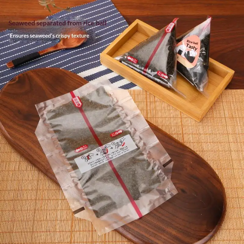 Portable Triangular Rice Ball Packaging Bags Easy Tear Nori Onigiri Wrapper Sushi Bento Supplies 20/100Pcs