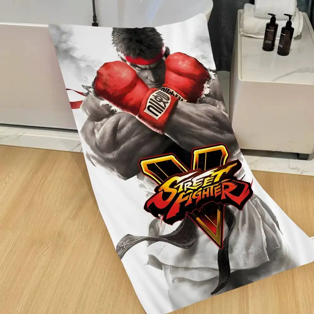 Game S-Street Fighter Bath Towel Microfiber Soft Water Absorbing Breathable For Girl Kids Decorative Cartoon Beach Towel