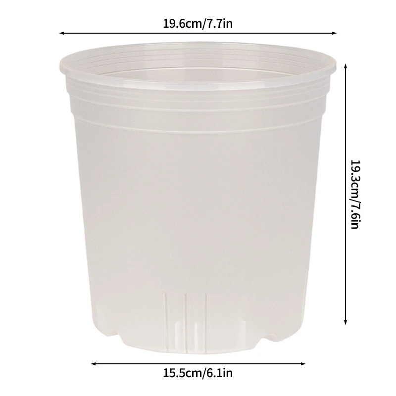 أصيص زهور شفاف مع ثقوب وعاء نبات بلاستيكي أصيص حضانة قابل للتنفس للتحكم في الجذر وعاء زهور مستدير لتزيين المنزل والحديقة #6