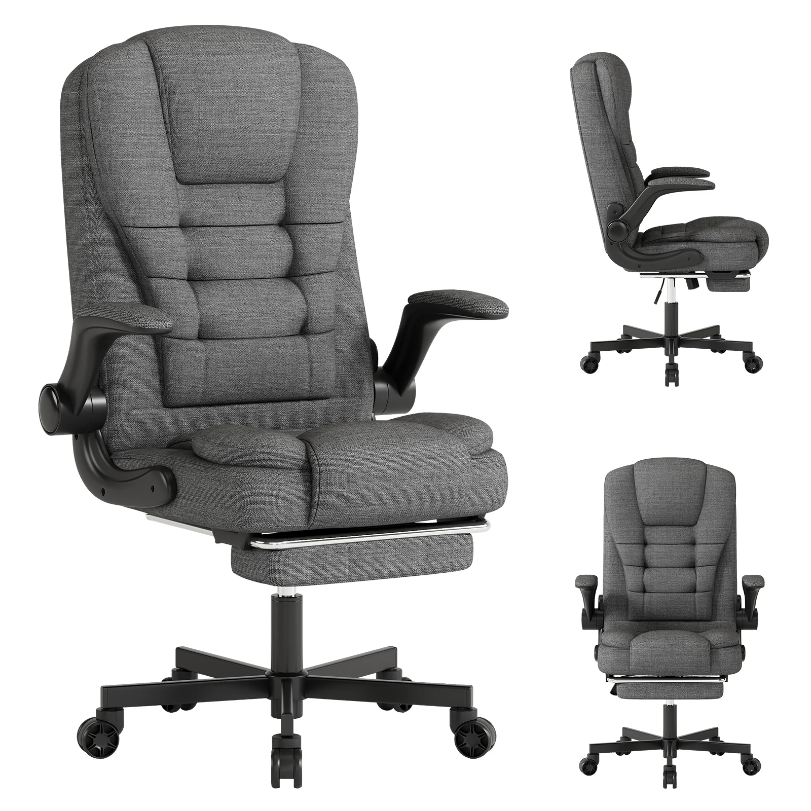 

Ergonomic Executive Office Chair - High Back Chair with Headrest & Lumbar Support, Premium Home Office Chair - Adjustable Height