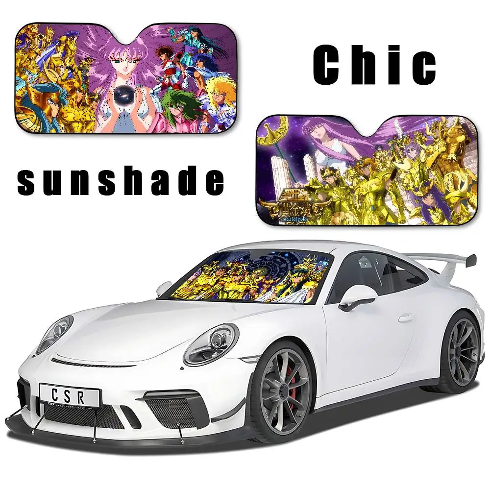 K-Nights Of The Zodiac أنيمي سيارة ظلة السيارات ظلة يغطي غطاء الزجاج الأمامي العالمي للطي قناع #4