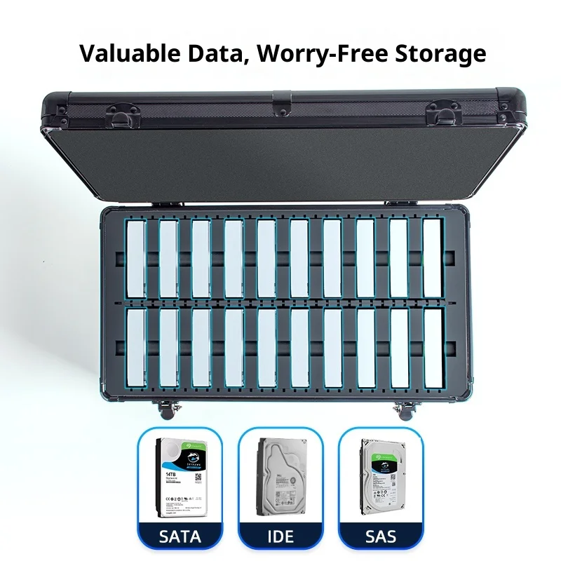 حافظة حماية القرص الصلب MAIWO لمحرك الأقراص الصلبة SATA / SAS / IDE مقاس 3.5 بوصة مع قفل أمان ووسادة توسيد صندوق تخزين HDD حقيبة #2