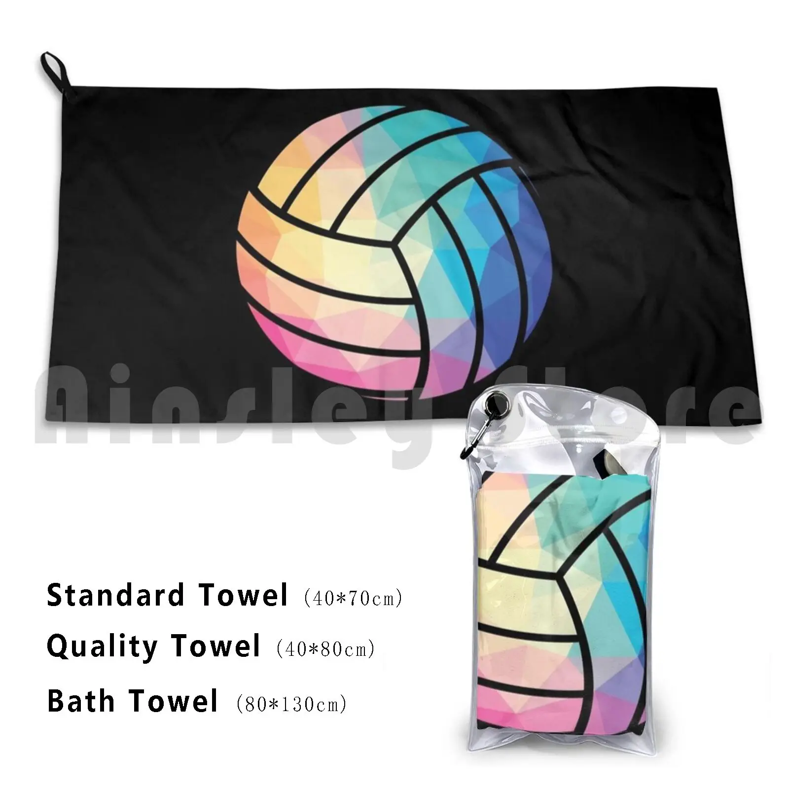 Geometric Volleyball Shape Low Poly Volleyball Gift Bath Towel Beach Cushion Volleyball Volleyball Volleyball