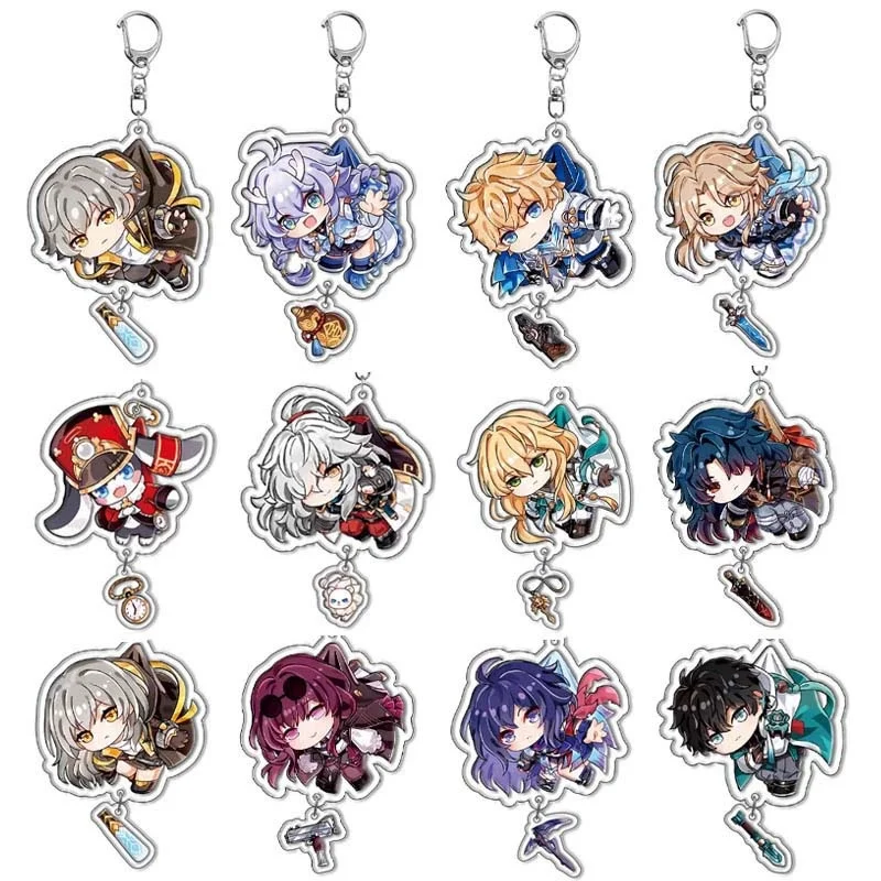 Game Honkai: Star Rail Kafka Bailu Dan Heng Seele Yanqing Blade Cosplay Costume Keychain Acrylic Key Chain Pendant Keyring Prop