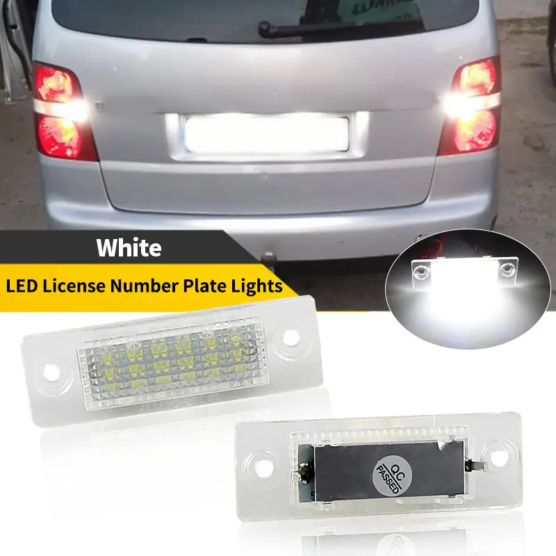 2PCS For VW Transpiarter T5 Touran Jetta Skoda Superb 12V White LED Car License Number Plate Light Lamp OEM# 3B5943021E