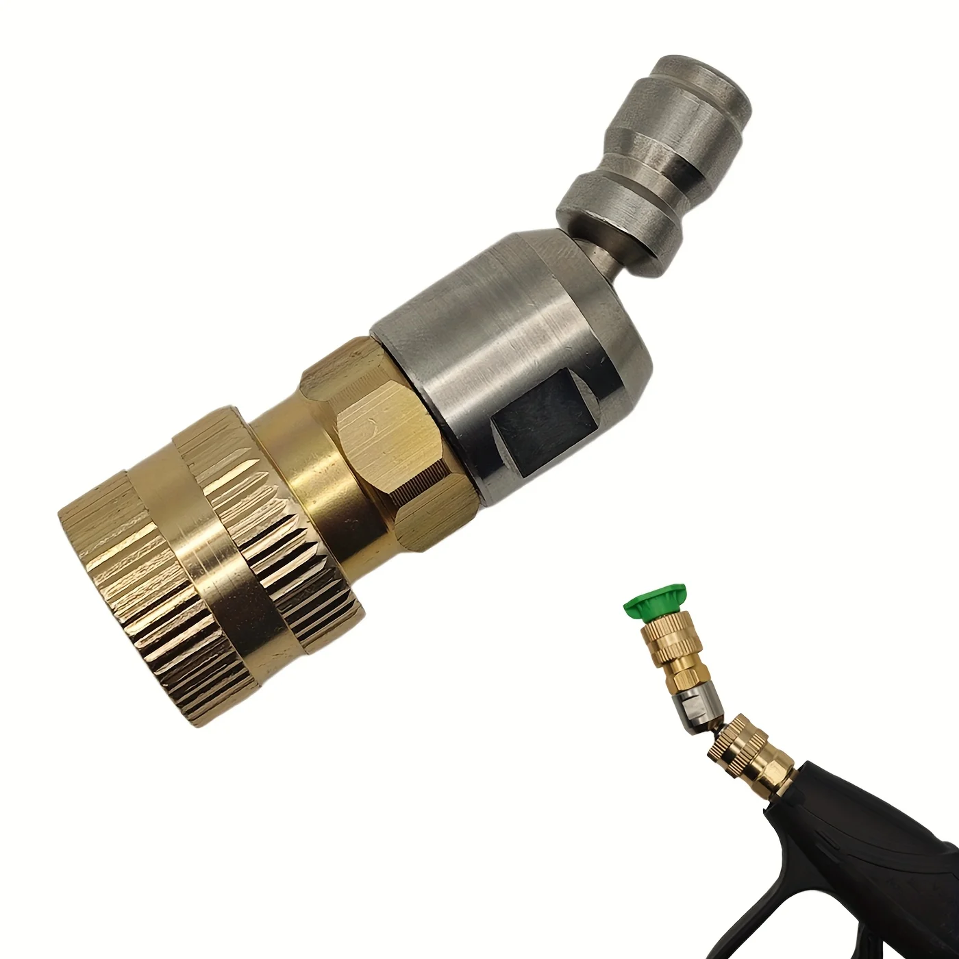 High Pressure Washer Rotating Nozzle Quick Connect - Vehicle Road Garden Cleaning Water Gun Adapter