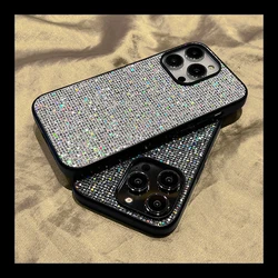 Luxury Glitter Diamond Phone Case For iPhone 16 15 Pro Max 14 13 12 11 XR XS 7 8 Plus SE Bling Rhinestone Shockproof Soft Cover