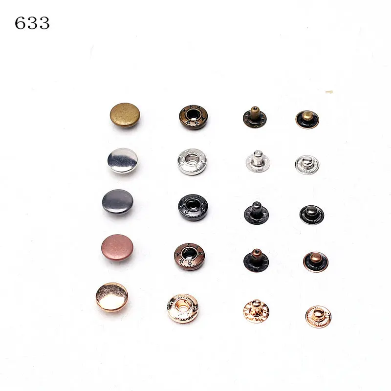 JYMISS-Snaps Press Metal Button, 4 Installation Tools, Studs for Sewing Clothes, Garment, Bags, Shoes, Leathercraft, 633 831 201