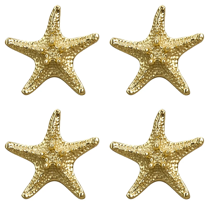 

HOT 4PCS Solid Brass Starfish Furniture Pulls Handles Star Drawer Knobs Cupboard Wardrobe Kitchen Dresser TV Wine Cabinet Pulls