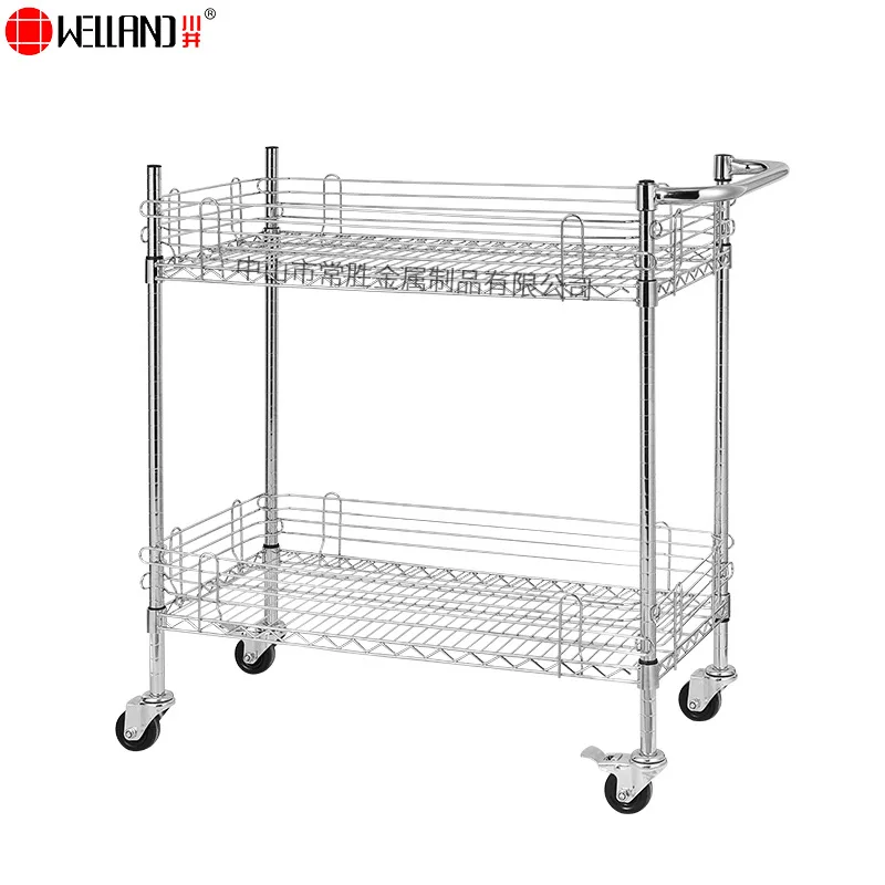LH wire mesh pull truck with side panel fencing swivel mobile warehouse industrial handcart