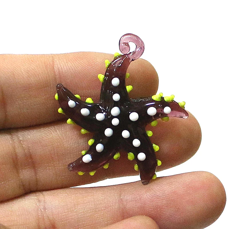 Niedliche meeres tiere Seestern Charme Miniatur glas Seestern Anhänger Dekoration für DIY Schmuck Halskette Armband Herstellung Zubehör oder Aquarium Dekoration Vorräte – Detail 19