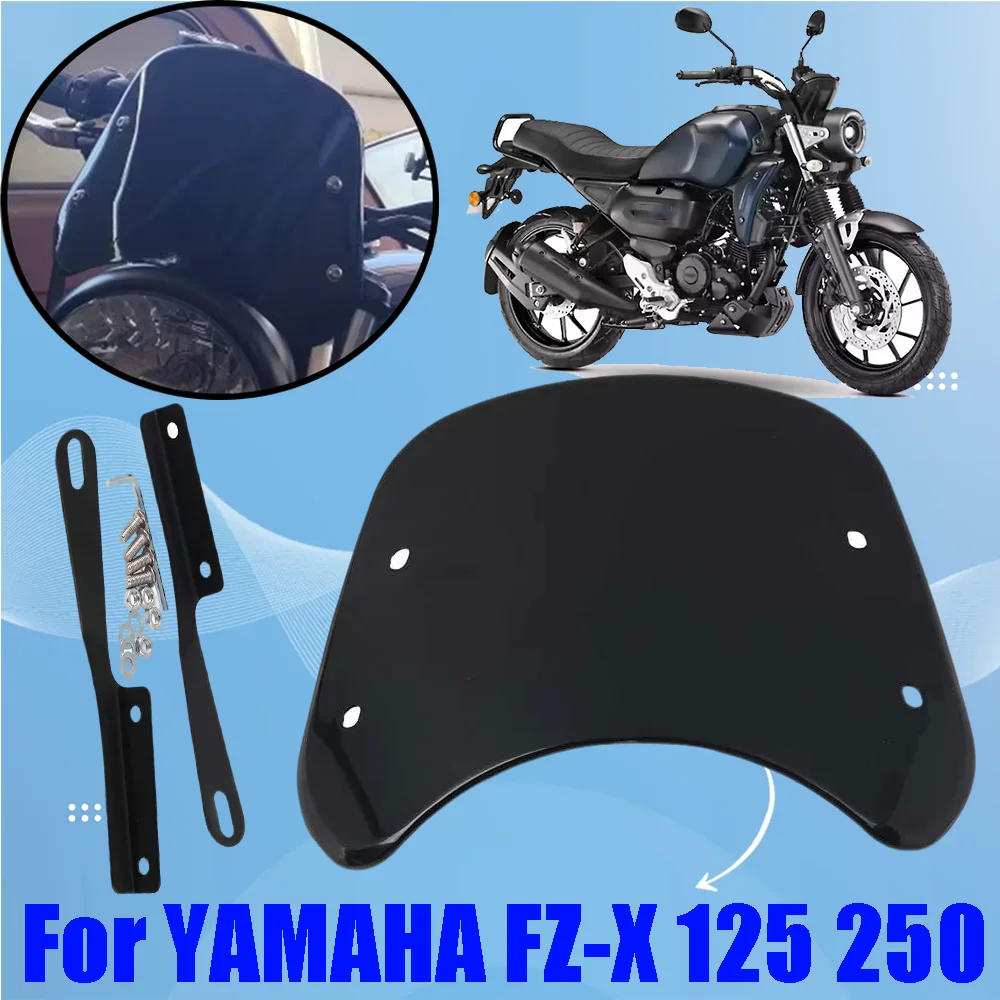 For YAMAHA FZ-X 125 250 FZX 125 Motorcycle Accessories Retro Windscreen Windshield Wind Screen Deflector Cover Guard Sun Visor