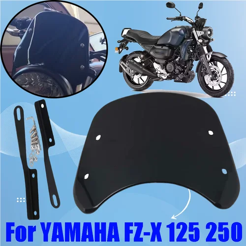 Imagen 1 del producto Para YAMAHA FZ-X 125 250 FZX 125 accesorios de motocicleta Retro parabrisas Deflector de pantalla de viento cubierta protectora visera solar