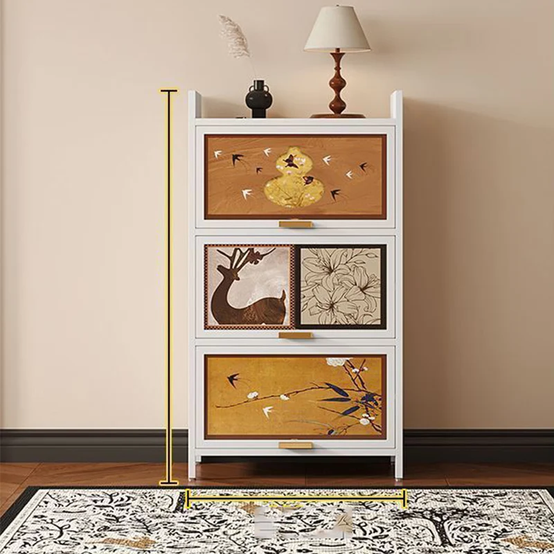 Narrow White Shoe Cabinet Asian Style Dustproof Luxury Corridor Shoe Cabinet Storage Unit Organizador De Zapatos Furniture Home