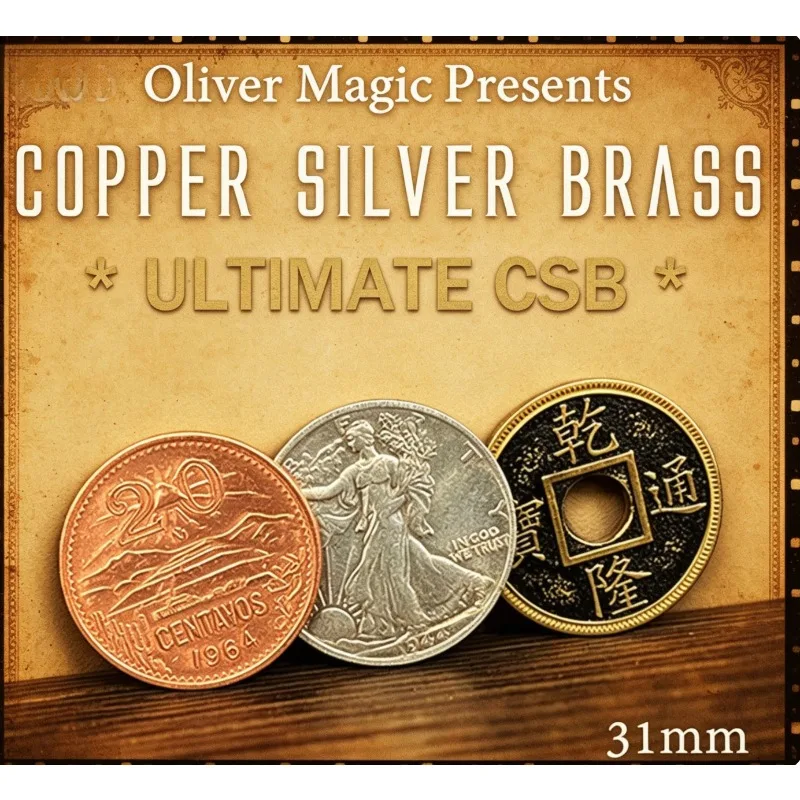 gimmick-ultimate-csb-31mm-copper-silver-brass-coin-magic-tricks-close-up-illusion-coin-transformation-magia-magie-magician-prop