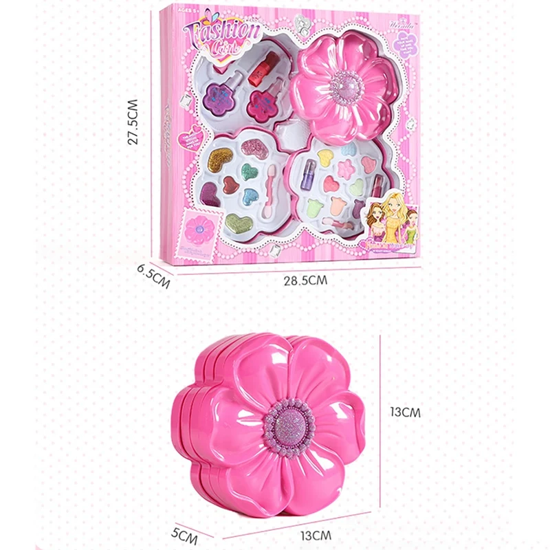 Fashion Girl Washable Makeup Toy Flower Makeup Toy Girl Child Makeup Set Girl Safe Baby Cosmetics Beauty Set