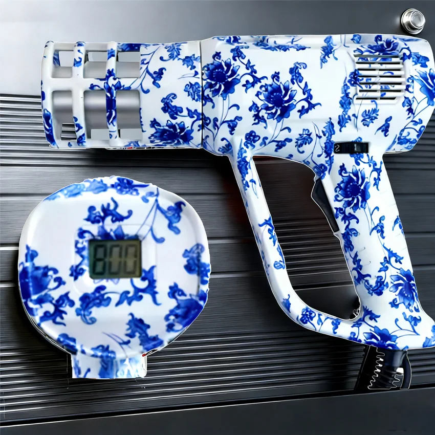 2000W Blue and White Porcelain Graffiti Heat Gun Car Wrap Vinyl PPF Installation Hot Air Gun for Auto Film Tinting