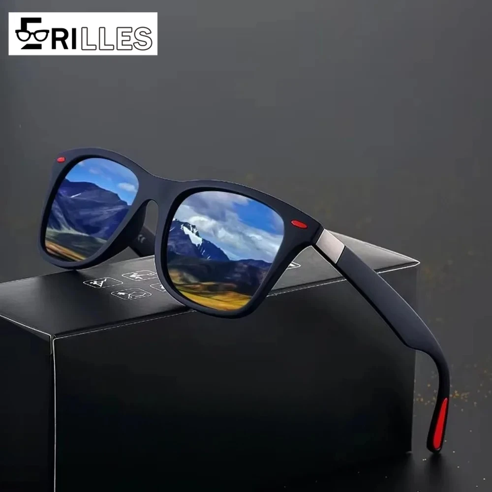 Sport-Sonnenbrille mit farbigem Spiegel, vollformatiges kleines quadratisches Design, UV-Schutzbrille zum Fahren, Laufen, Outdoor-Aktivitäten