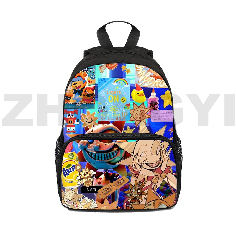 New Anime Children Fnaf Sundrop Moondrop School Bags Canvas Backpack Women Sac A Dos 12/16 Inch 3D Harajuku Mens Sport Bookbag