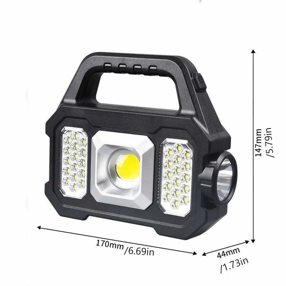Zoomable Solar Searchlight COB Technology 6 Lighting Modes Camping Work Light Waterproof Solar Charging Handheld Flashlight