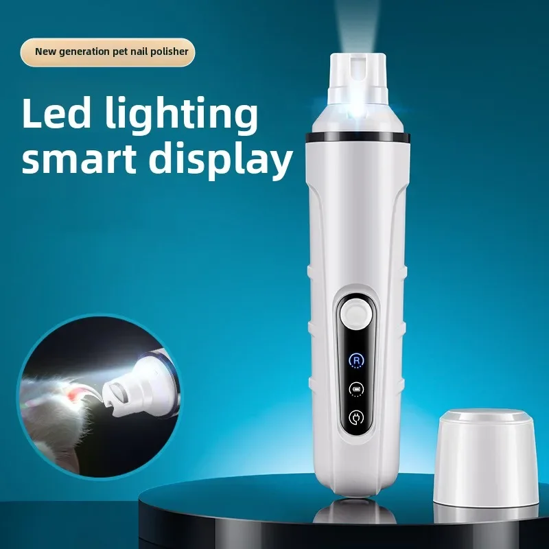 

Pet Electric Nail Sharpener Cat Nail Scissors Clippers Teddy Dog Nailclippers LED Light Bass Polishing Claw Clipper
