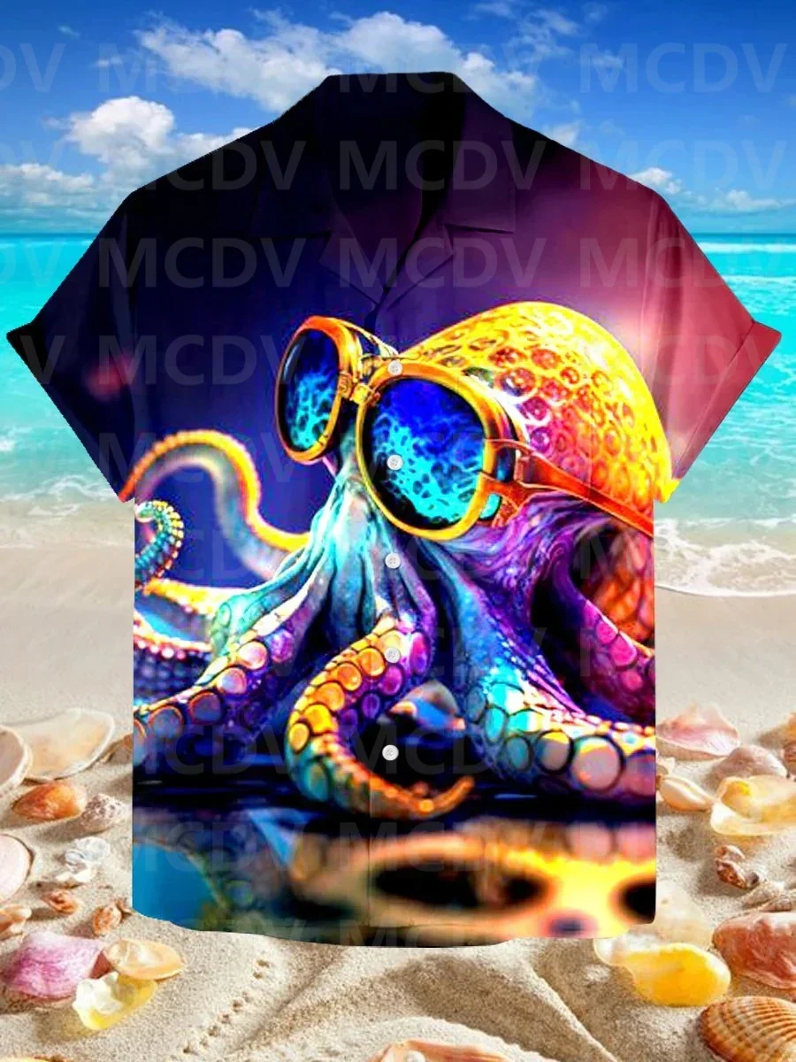 Men's For Women's Hawaiian Shirts Fire Pray Skull Grim Reaper Halloween Print Shirt