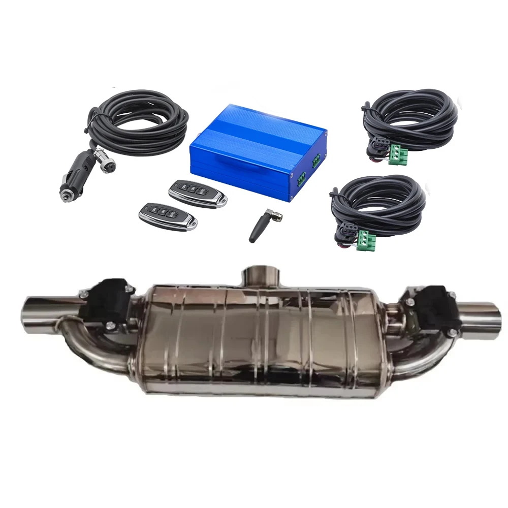1 Set Universal T shape One in Two Electric Exhaust Muffler Dump Valve Exhaust Cutout 2"/2.36"/2.5"/2.75"/3''