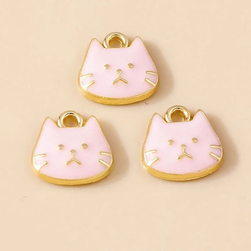 10 قطعة/الوحدة لطيف المينا جميل القط الصغير سحر القطط الصغيرة قلادة ل سوار قلادة اليدوية صنع المجوهرات DIY بها بنفسك #4
