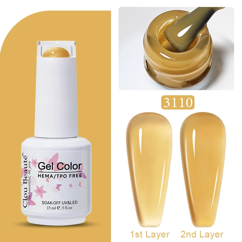 Clou Beaute Jelly Kleur UV Gel Manicure Zomer Roze Naakt Gel Nagel Regenboog Nagelbenodigdheden Voor Professionals Semi-permanente Vernis - afbeelding 1