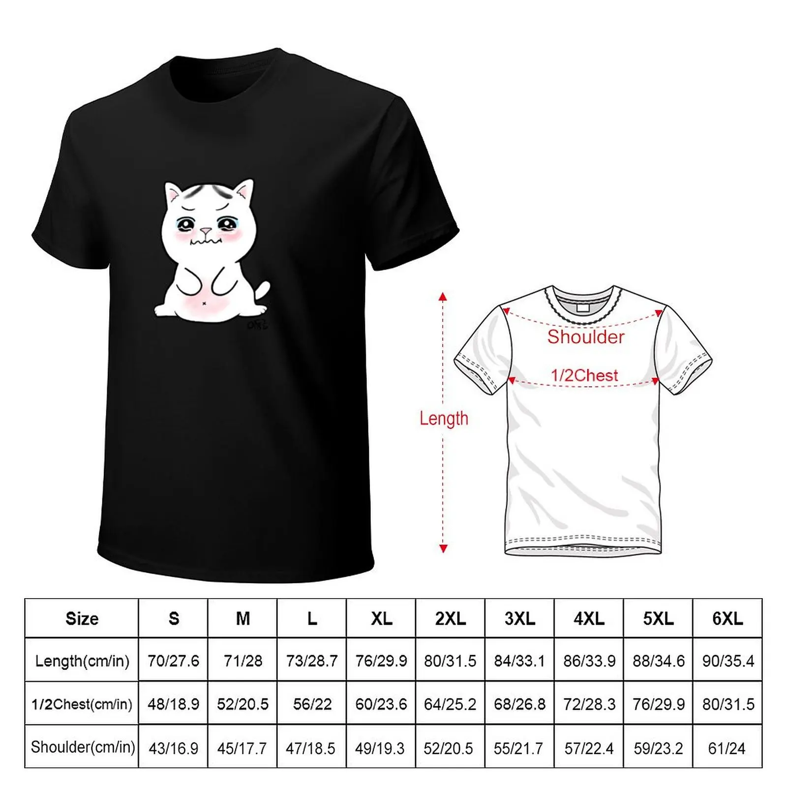 Crying Habi! T-Shirt Plus Size Loose Fit T-Shirt