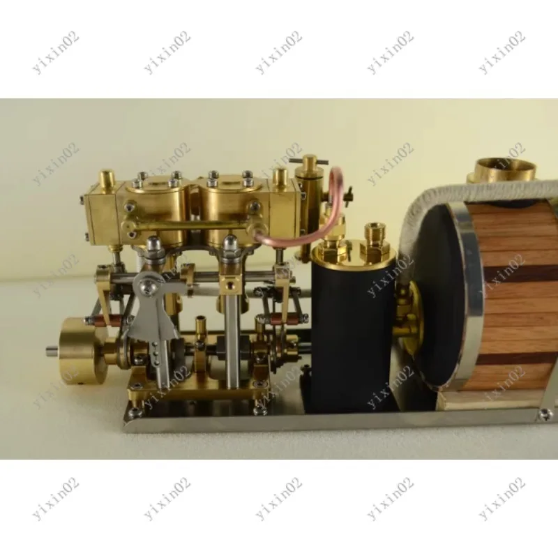

Mini Hobby Inline Twin Cylinder Reciprocating Steam Engine Model Power Set Collectible Educational Toy for Adults