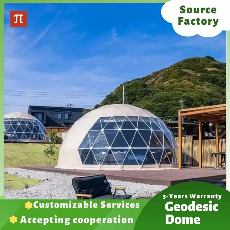 

Luxury Glamping Round Outdoor Geodesic Dome Transparent Starry Sky Luxury Hotel Dome Leisure and Resort Resort Vacation