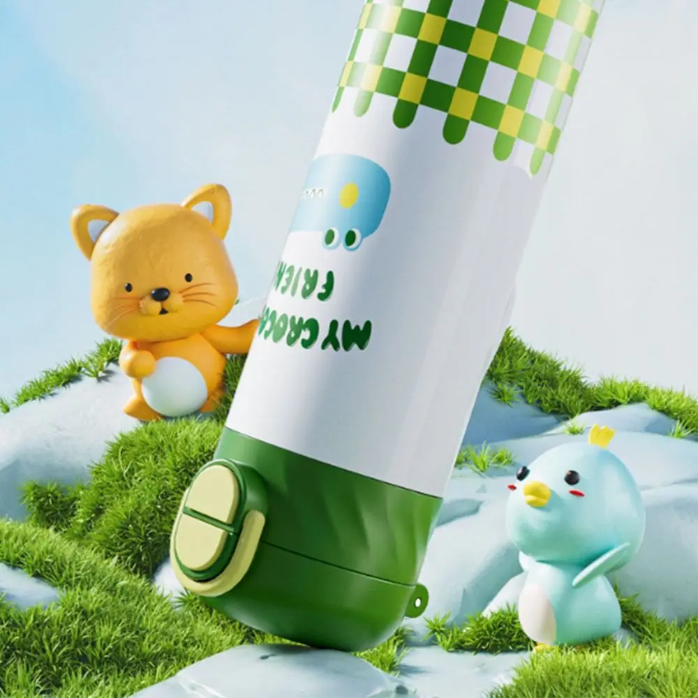 Drinkware 460ml Cartoon Insulation Cup With Straw 316 Stainless Steel Vacuum Flask Leak-Proof Double Drink Thermos Water Bottle